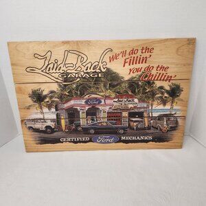 Laid-Back Garage Ford Mechanics Wooden Wall Art